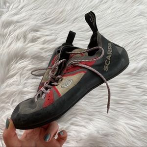 Scarpa Red Black Tan Climbing Shoe